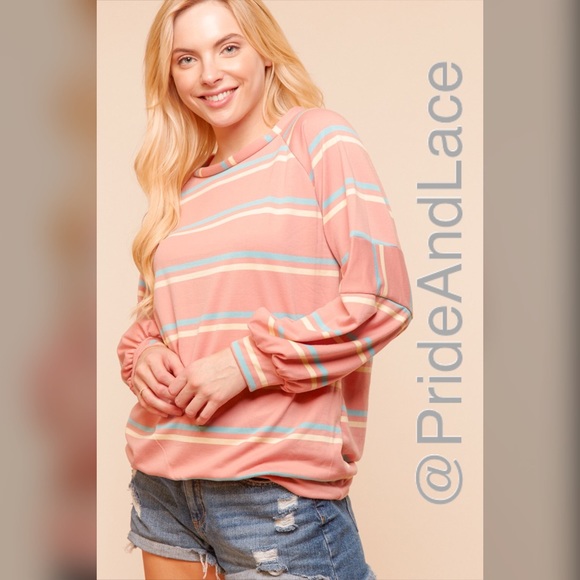 LAST 3️⃣ 🌸Pink Multi Stripe Sweater🌸 - Picture 2 of 4